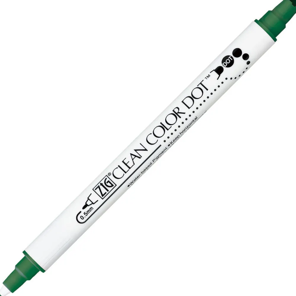 Kuretake Pisak dwustronny Zig Clean Color Dot - - Green