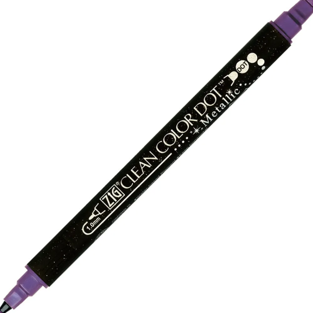 Kuretake Pisak dwustronny Zig Clean Color Dot Metallic - - Violet