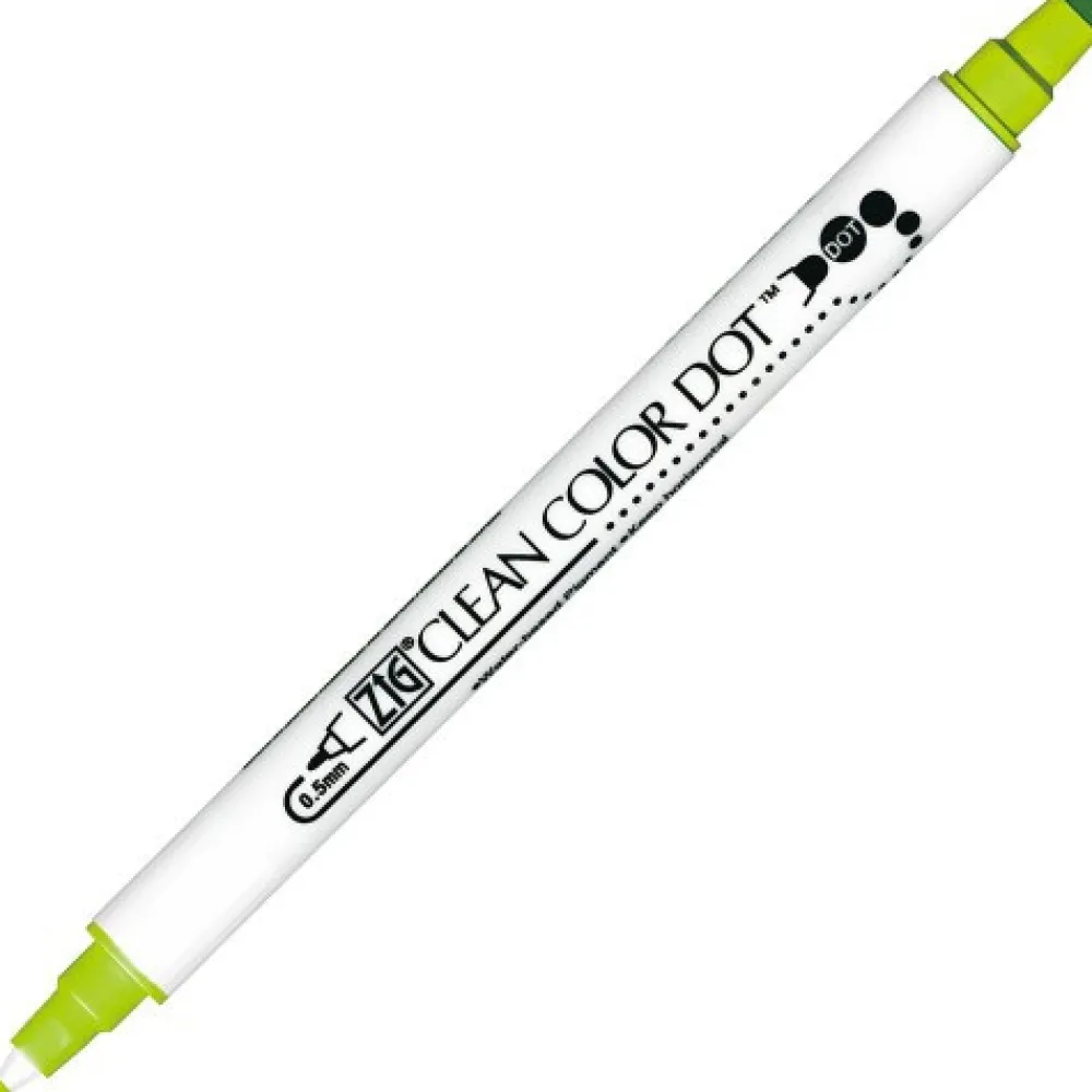 Kuretake Pisak dwustronny Zig Clean Color Dot - - Kiwi