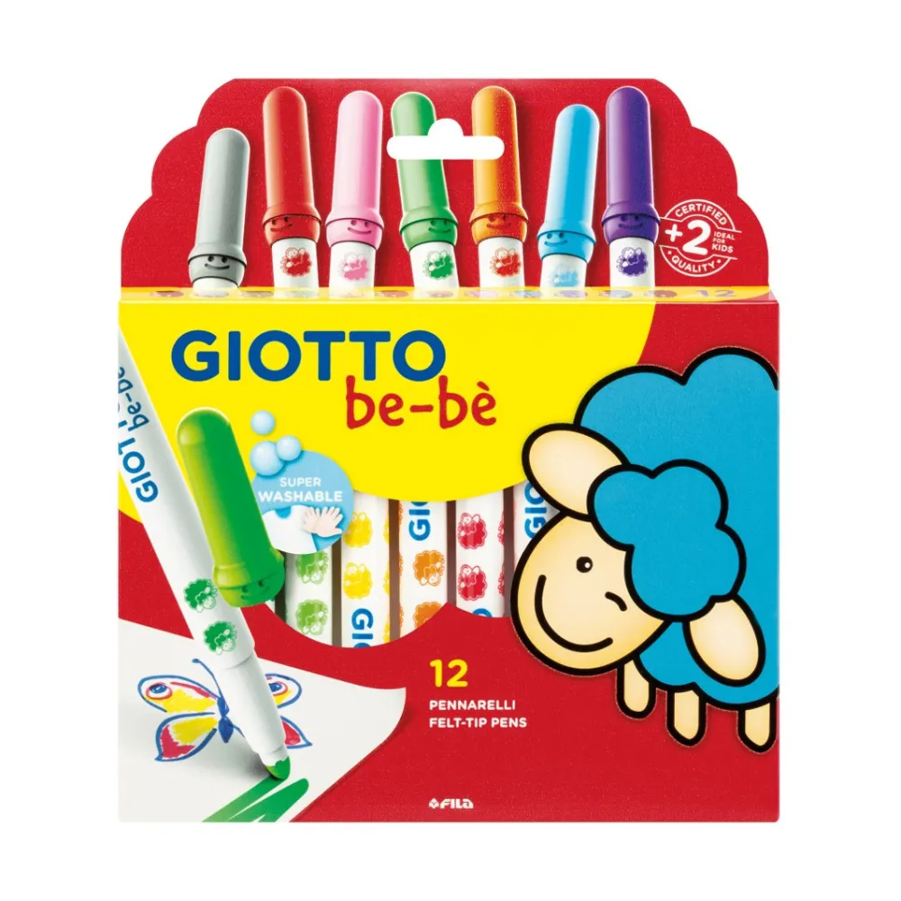 Dzieci Giotto Pisaki grube dla dzieci, zmywalne - bebe - 12 kolorów