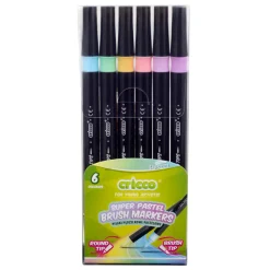 Cricco Pisaki pędzelkowe dwustronne - - pastelowe, 6 kolorów
