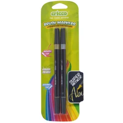 Cricco Pisaki pędzelkowe dwustronne - - metaliczne, 2 kolory ><noscript><img width=