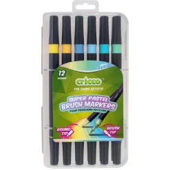 Cricco Pisaki pędzelkowe dwustronne - - pastelowe, 12 kolorów