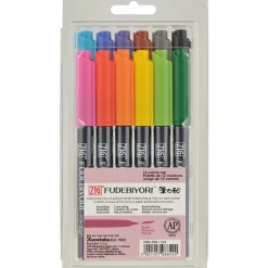 Kuretake Pisaki pędzelkowe Fudebiyori - - 12 kolorów > Markery, Brushpeny I Pisaki