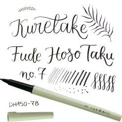 Kuretake Pisak pędzelkowy Brush Pen Hoso Taku 7 - - czarny > Pisaki Kaligraficzne