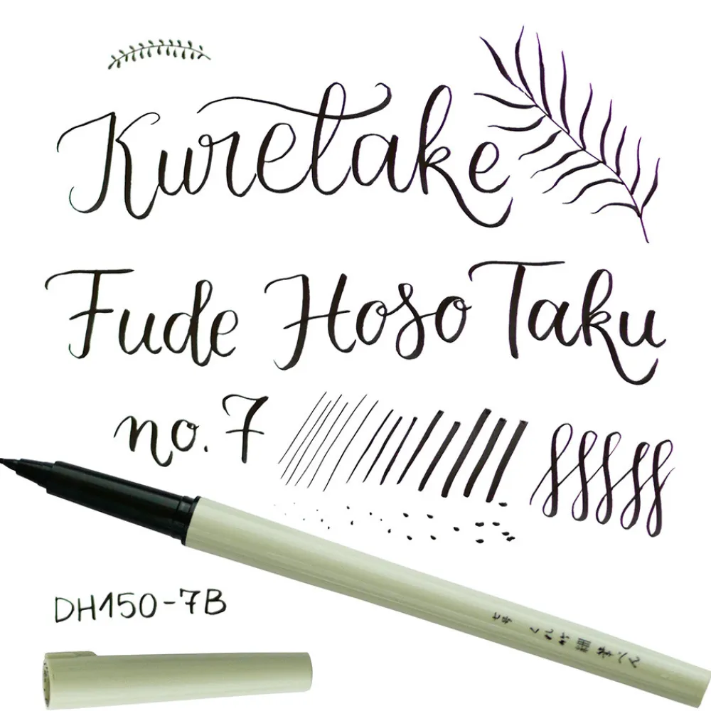 Kuretake Pisak pędzelkowy Brush Pen Hoso Taku 7 - - czarny > Pisaki Kaligraficzne