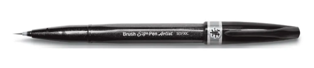 Pentel Pisak pędzelkowy Brush Sign Pen Artist - - szary