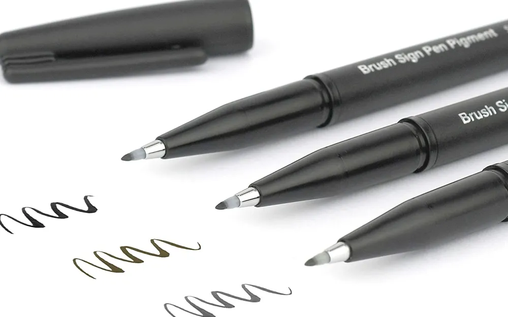 Pentel Pisak pędzelkowy Brush Sign Pigment Pen - - czarny > Pisaki Kaligraficzne