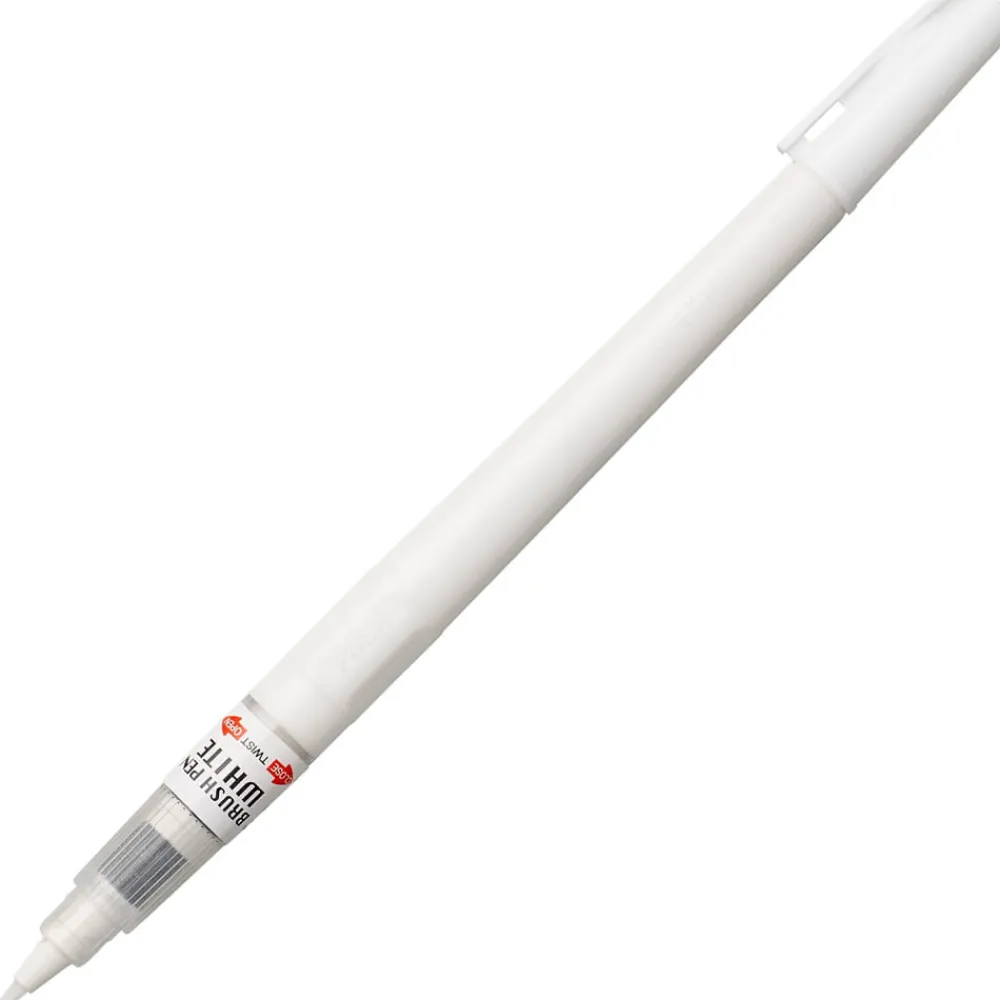 Kuretake Pisak pędzelkowy do kaligrafii Brush Pen White - - biały > Pisaki Kaligraficzne