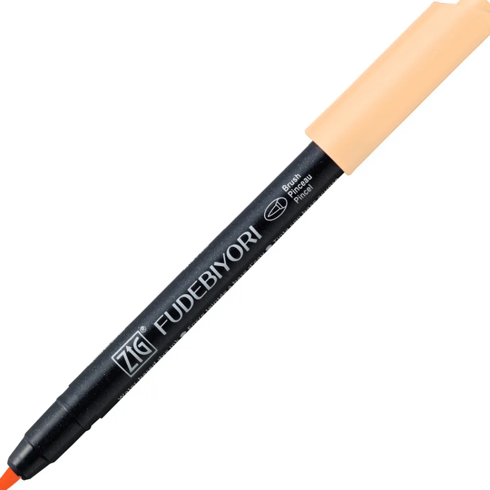 Kuretake Pisak pędzelkowy Zig Fudebiyori - - Pale Orange