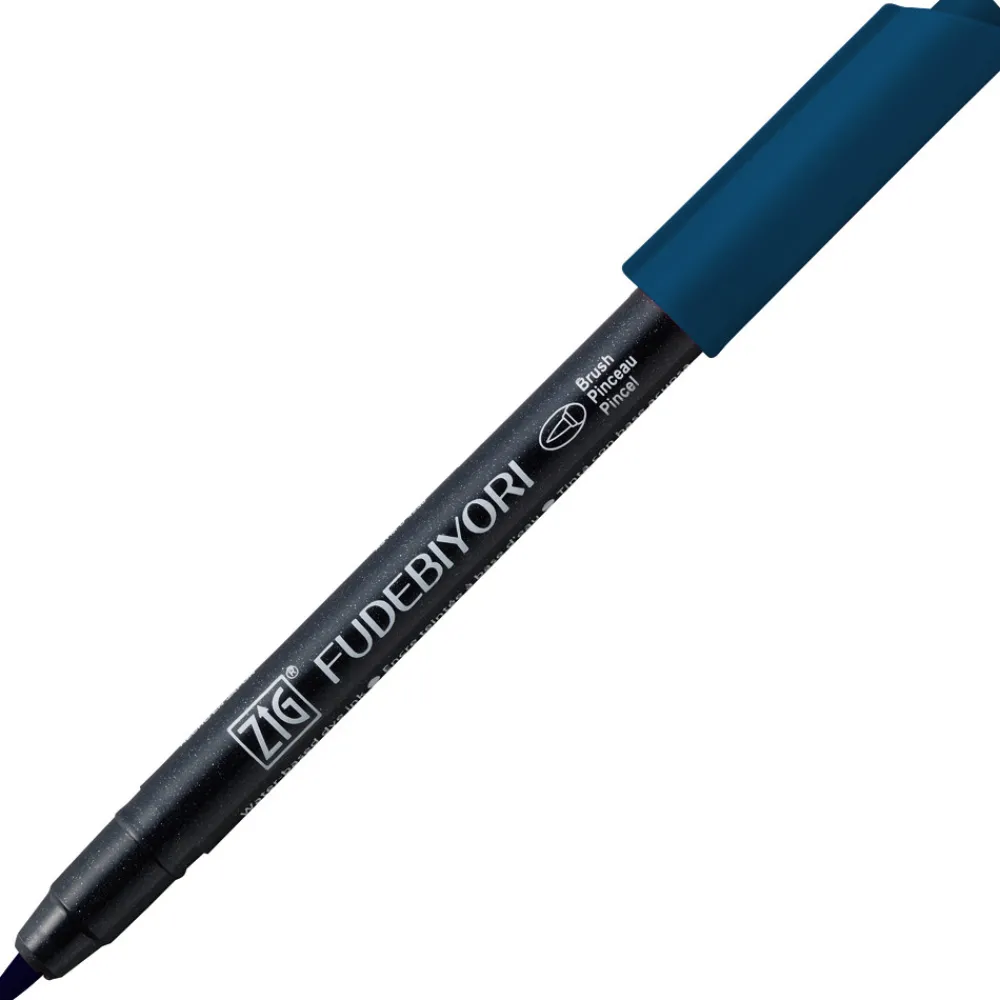 Kuretake Pisak pędzelkowy Zig Fudebiyori - - Deep Blue > Markery, Brushpeny I Pisaki