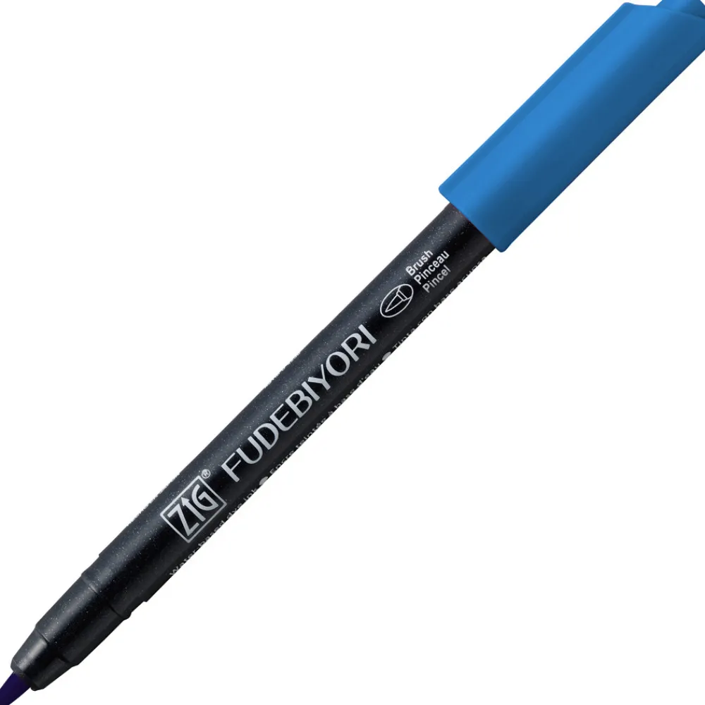 Kuretake Pisak pędzelkowy Zig Fudebiyori - - Dull Blue