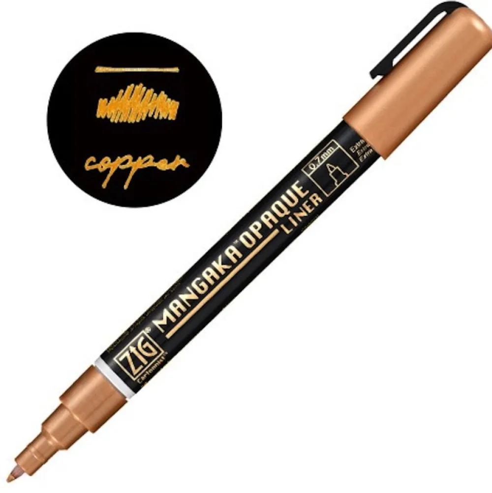 Kuretake Pisak ZIG Cartoonist Mangaka Opaque Liner - - miedziany, 0,7 mm > Markery, Brushpeny I Pisaki
