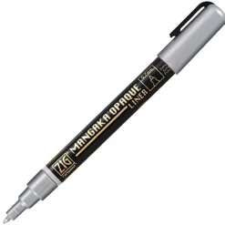 Kuretake Pisak ZIG Cartoonist Mangaka Opaque Liner - - srebrny, 0,7 mm
