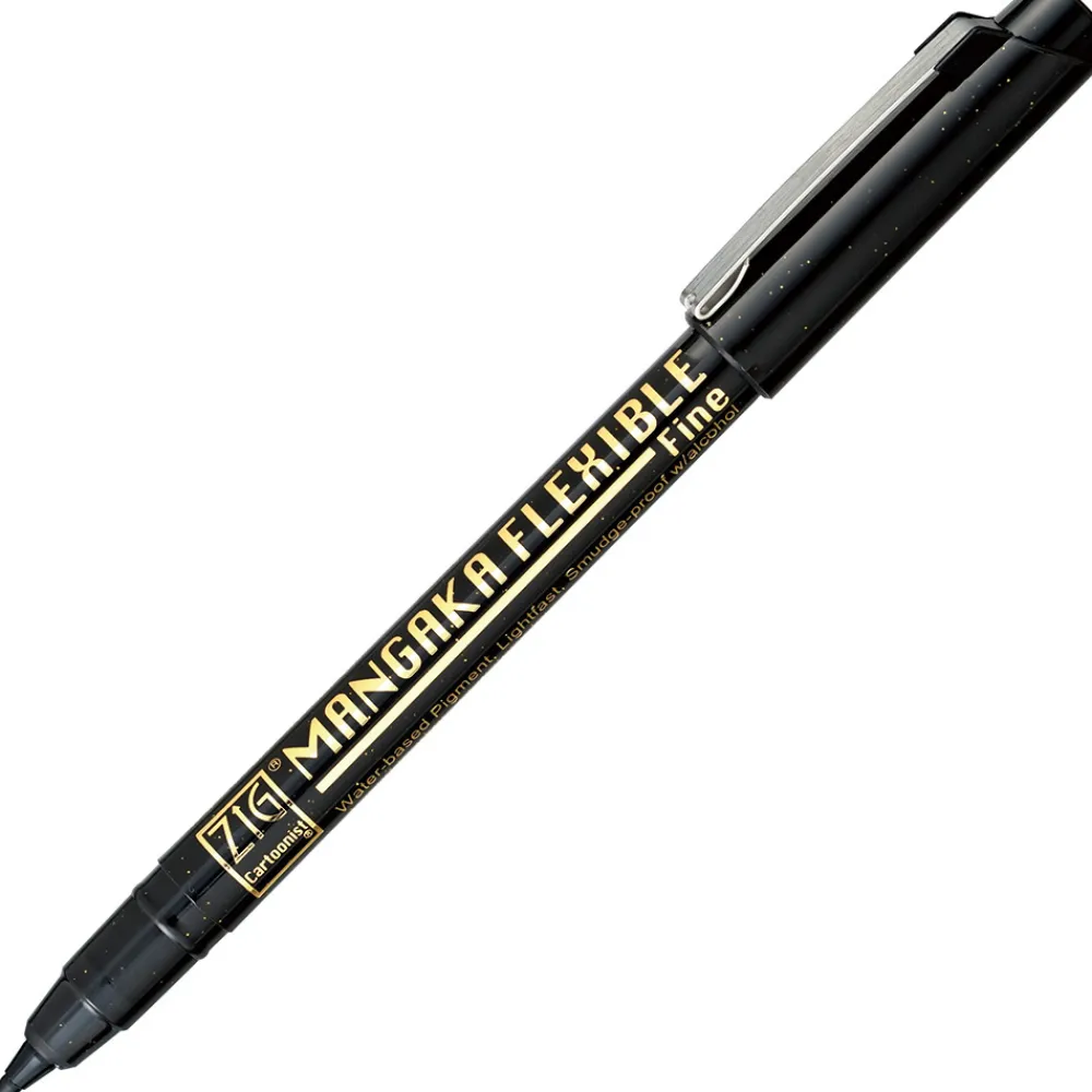 Kuretake Pisak ZIG Cartoonist Mangaka Flexible - - czarny, F