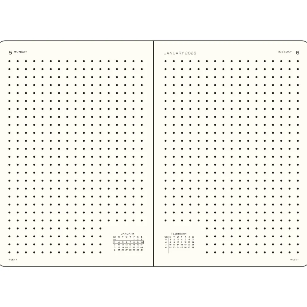 Leuchtturm1917 Planer dzienny w kropki 2027 – – Sunflower A5 > Kalendarze Książkowe