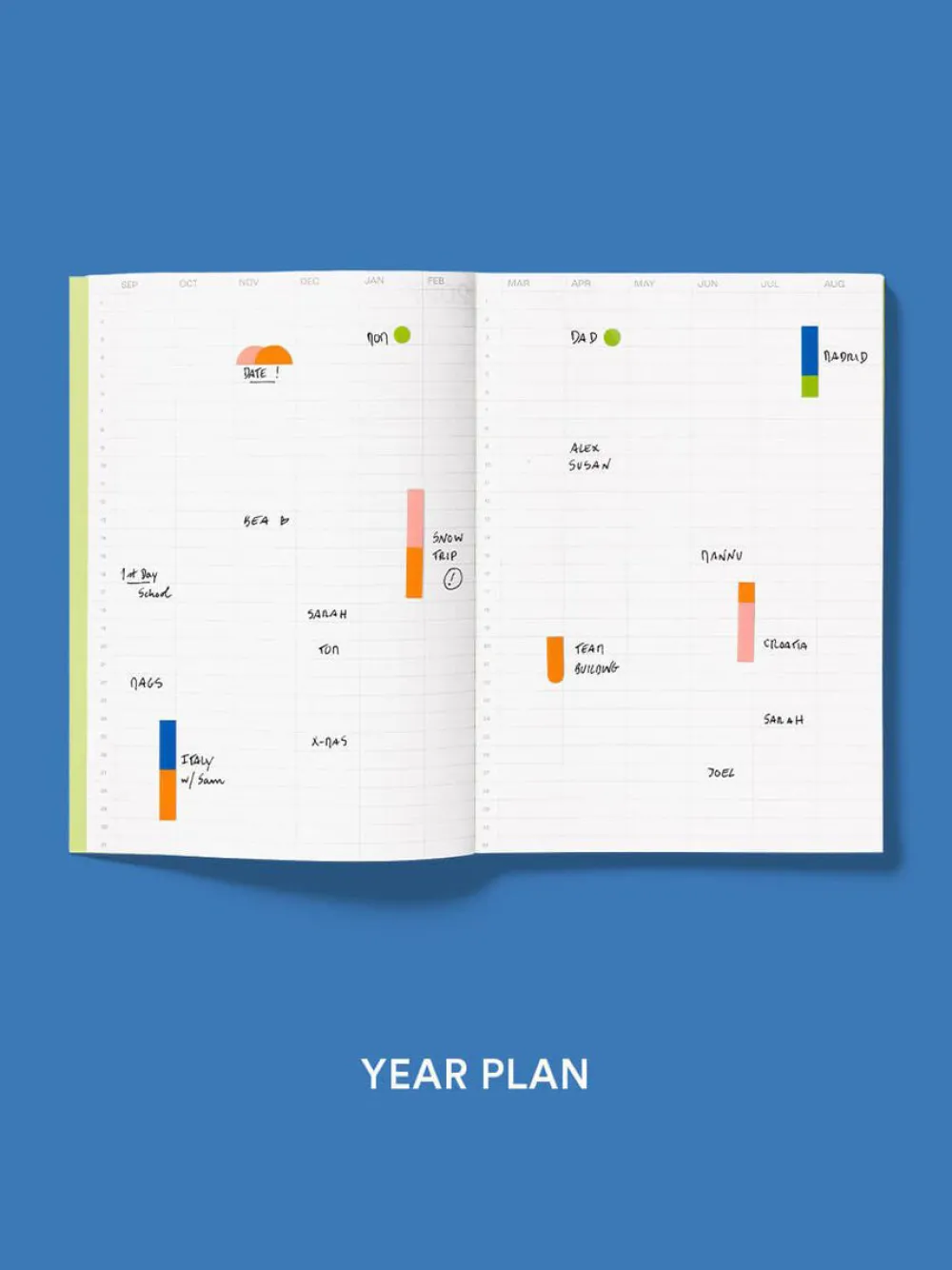 Mishmash Planer tygodniowy Time-block 2026/2027 - - Blue > Kalendarze Książkowe