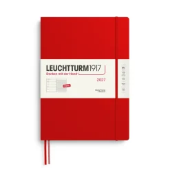 Leuchtturm1917 Planer tygodniowy z notatnikiem w linie 2027 - - Cherry A4+ ><noscript><img width=