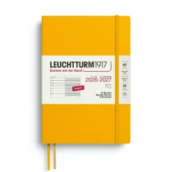 Leuchtturm1917 Planer tygodniowy z notatnikiem w linie 2026/2027 A5 - - Sunflower > Kalendarze Książkowe