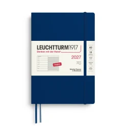 Leuchtturm1917 Planer tygodniowy z notatnikiem w linie 2027 - - Indigo A5 > Kalendarze Książkowe