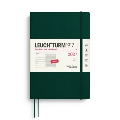 Leuchtturm1917 Planer tygodniowy z notatnikiem w linie 2027 - - Sage A5 > Kalendarze Książkowe