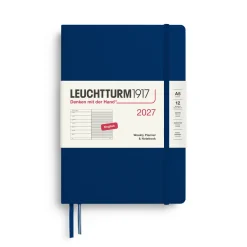 Leuchtturm1917 Planer tygodniowy z notatnikiem w linie 2027 - - Navy A5