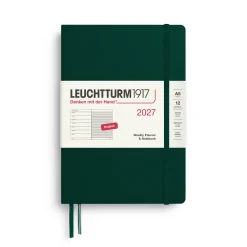 Leuchtturm1917 Planer tygodniowy z notatnikiem w linie 2027 - - Sage A5 > Kalendarze Książkowe