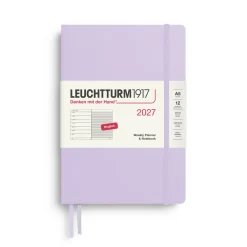 Leuchtturm1917 Planer tygodniowy z notatnikiem w linie 2027 - - Cherry A5 > Kalendarze Książkowe