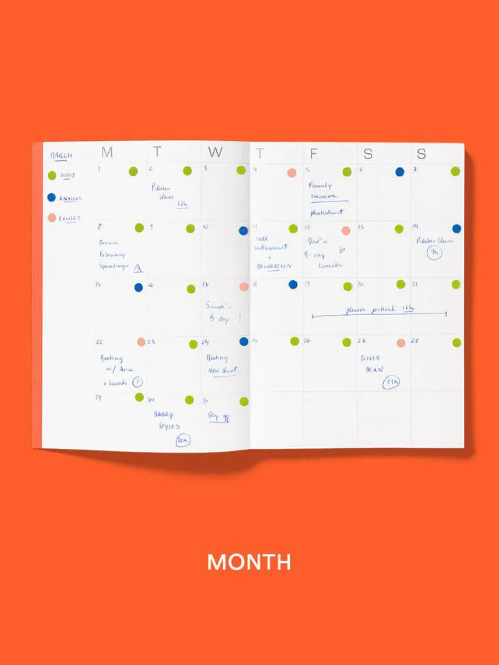 Mishmash Planner niedatowany Frames A5 - - Bright Red