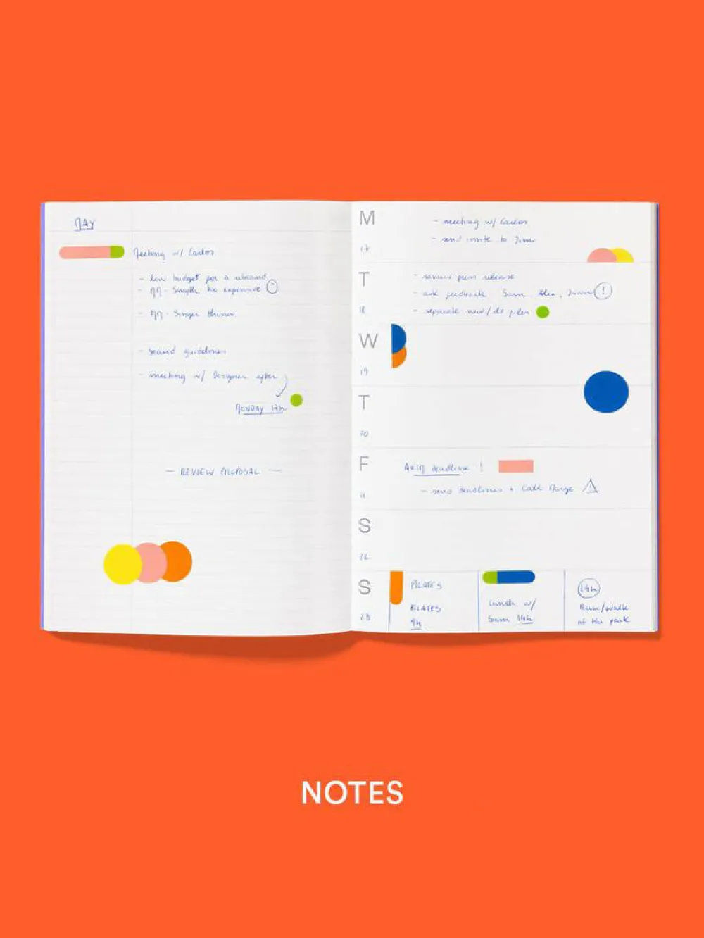 Mishmash Planner niedatowany Notes A5 - - Bright Red