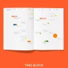 Mishmash Planner niedatowany Time-block A5 - - Bright Red