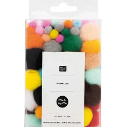 Rico Design Pompony Super Multicolour - - kolorowe, 100 szt. > Pompony