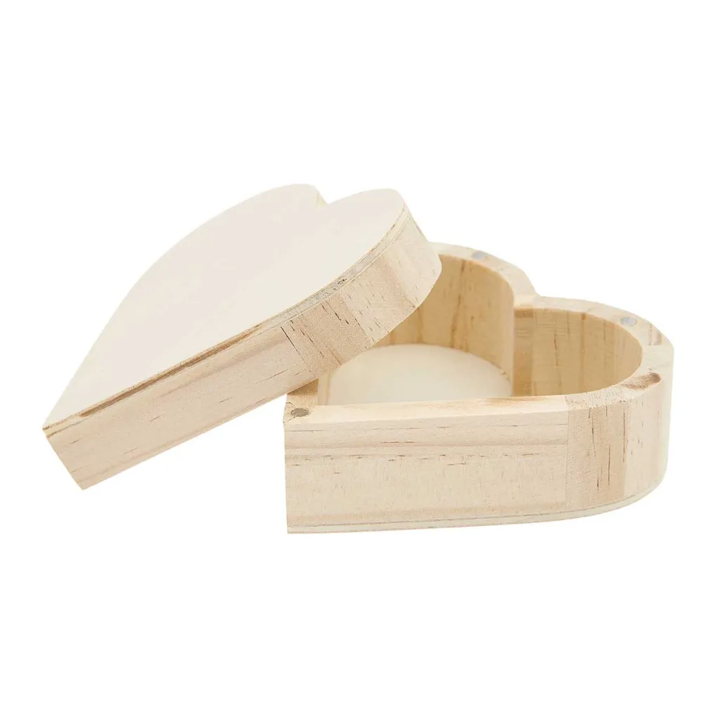 Rico Design Pudełko drewniane, szkatułka Serce - - 10 x 9,5 x 5 cm