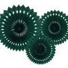 PartyDeco Rozety dekoracyjne - ciemnozielone, 20, 25, 30 cm, 3 szt.
