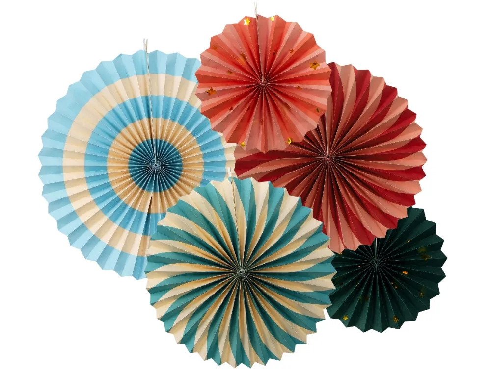 PartyDeco Rozety dekoracyjne Cyrk - 26-43 cm, 5 szt. > Girlandy I Rozety