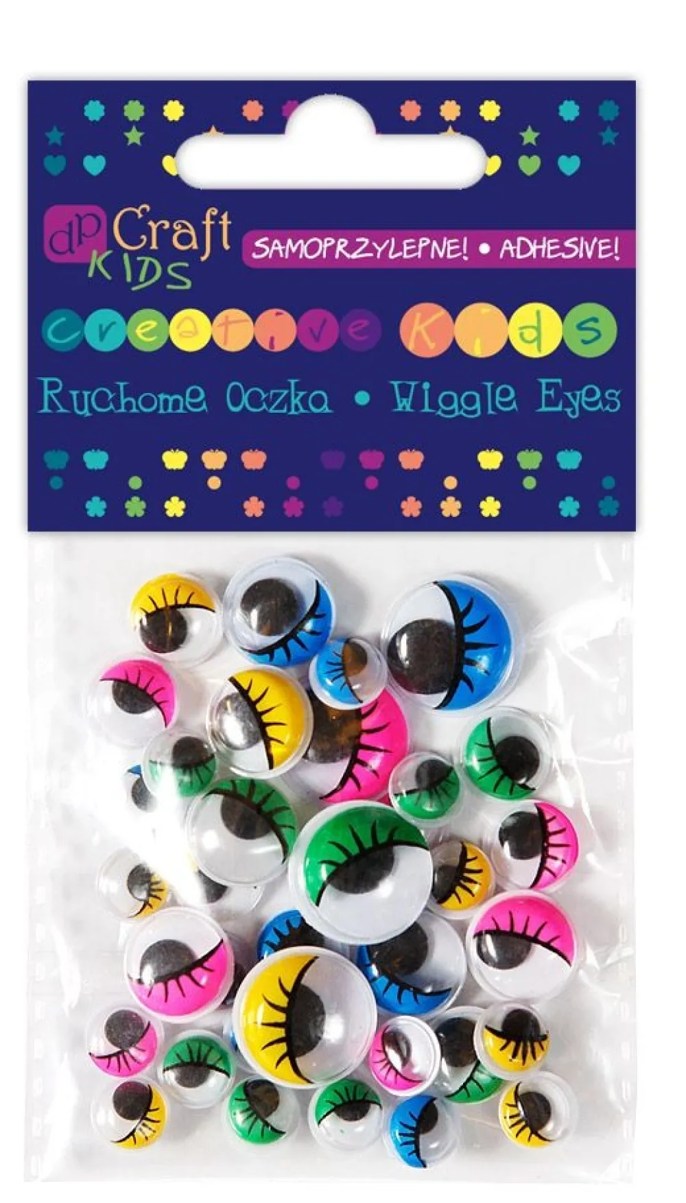 dpCraft Samoprzylepne ruchome oczka z rzęsami - - kolorowe, 36 szt. > Dodatki Dekoracyjne