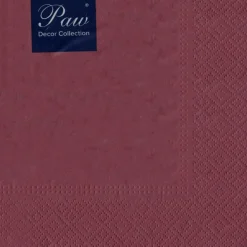 PAW Decor Collection Serwetki ozdobne, jednokolorowe - Paw - bordowe, 20 szt.