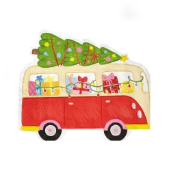 PartyPal Serwetki papierowe Auto z choinką - 33 x 27,6 cm, 10 szt.
