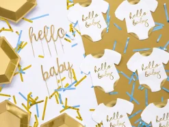 PartyDeco Serwetki papierowe Hello Baby Śpioszki - biało-złote, 20 szt. > Serwetki