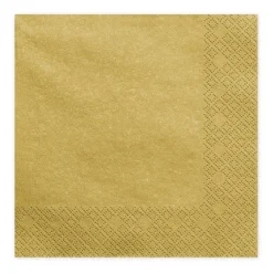 PartyDeco Serwetki trójwarstwowe - złote metaliczne, 20 szt.