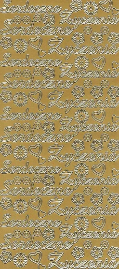 Stickersy, naklejki ażurowe - Serdeczne Życzenia, złote > Naklejki