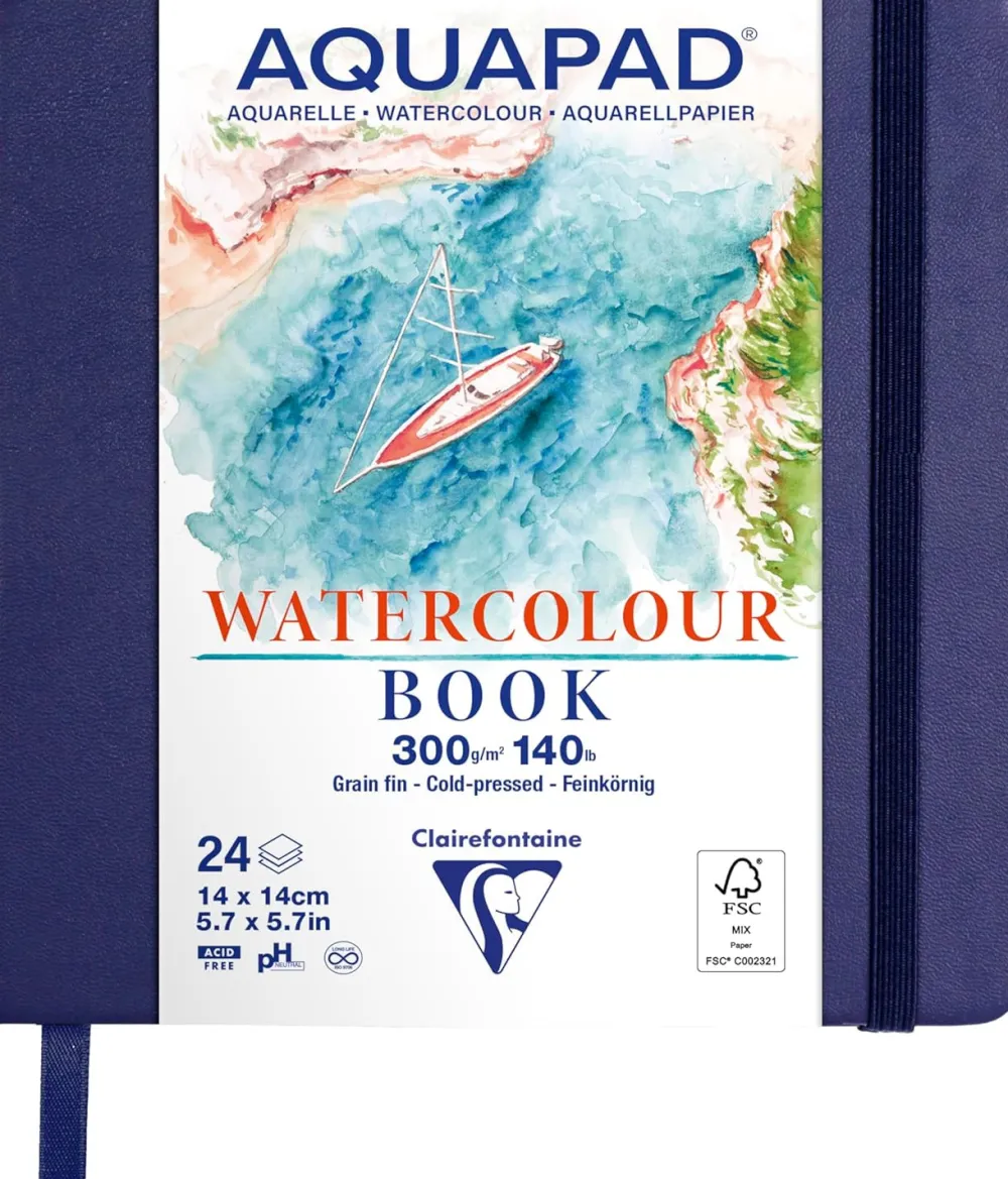 Clairefontaine Szkicownik Aquapad Watercolour Book 21 x 14 cm - - 300 g 24 ark. > Papier Do Akwareli