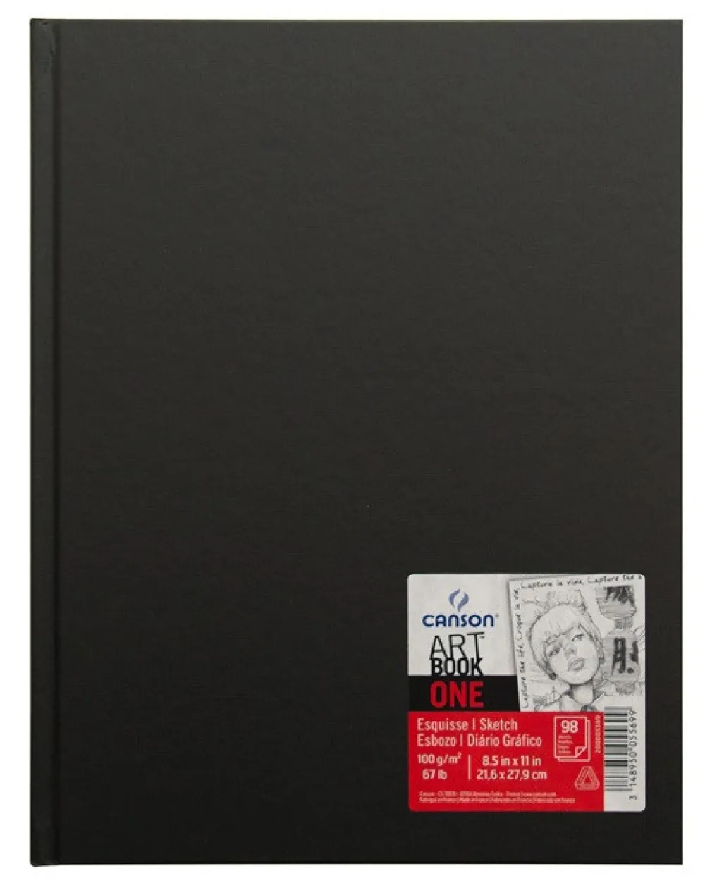Canson Szkicownik Art Book One A5 - - czarny, 100 g, 98 ark. > Bloki Szkicowe