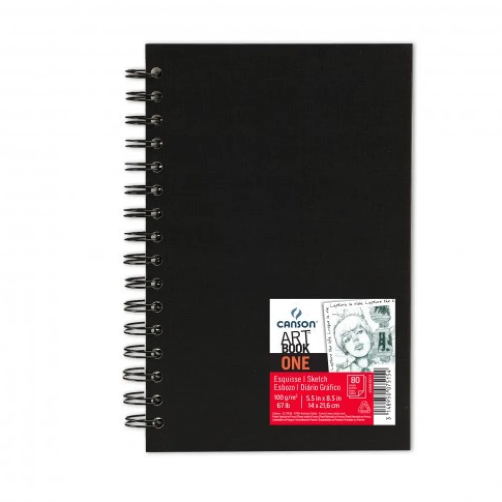 Canson Szkicownik Art Book One 14 x 21,6 cm - - spirala, 100 g, 80 ark.