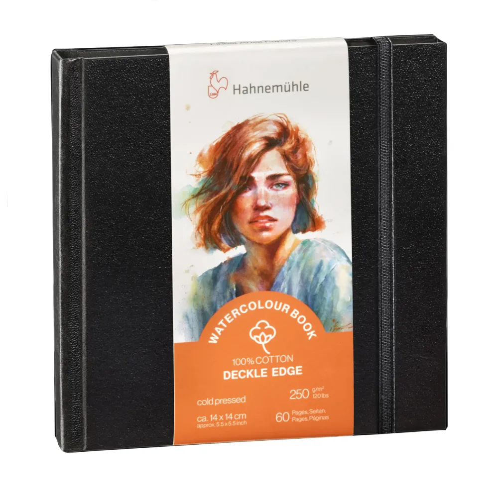 Hahnemuhle Szkicownik do akwareli Watercolour Book Deckle Edge - Hahnemühle - 14 x 14 cm, 250 g, 30 ark.