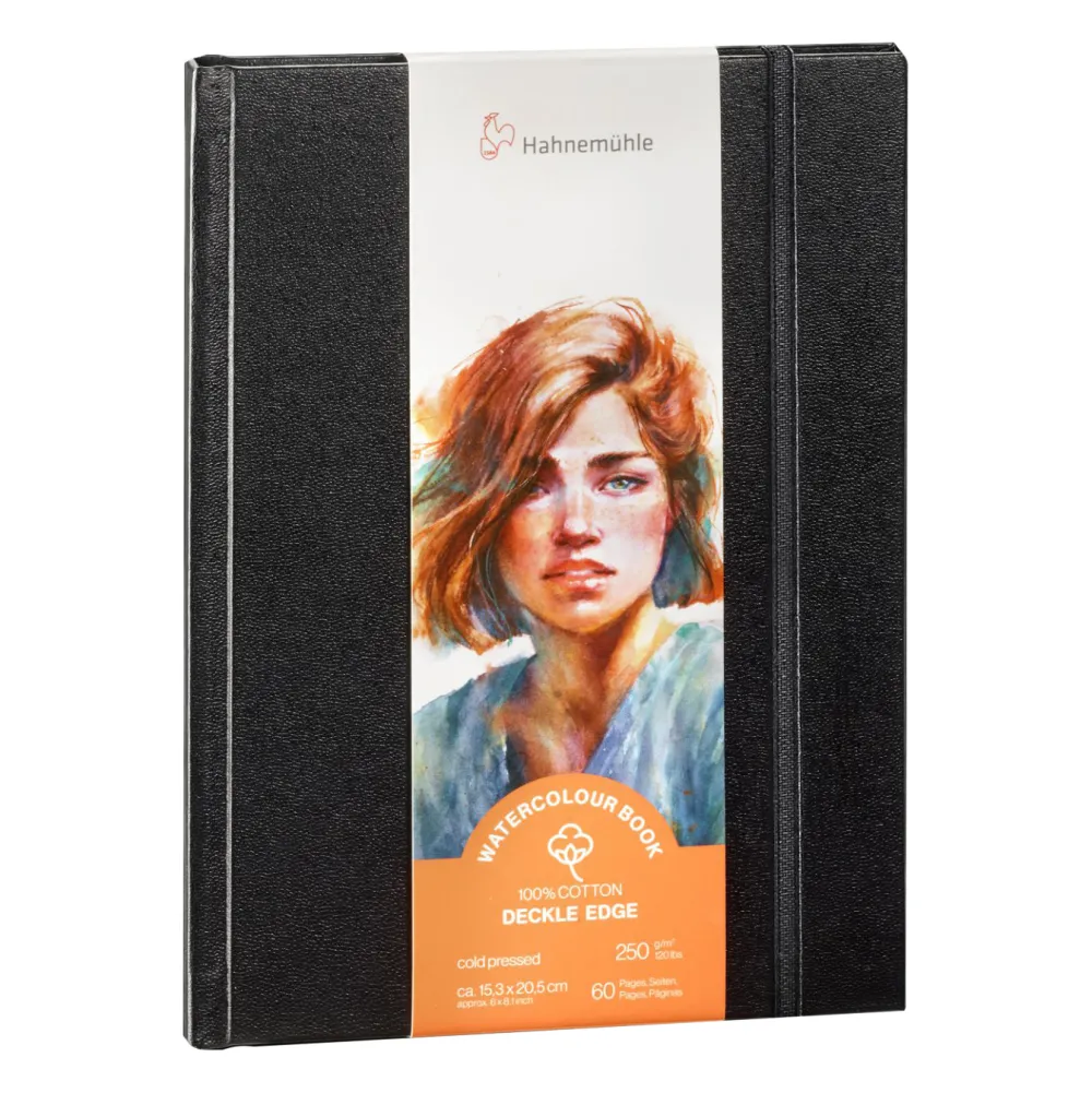 Hahnemuhle Szkicownik do akwareli Watercolour Book Deckle Edge - Hahnemühle - 15,3 x 20,5 cm, 250 g, 30 ark.