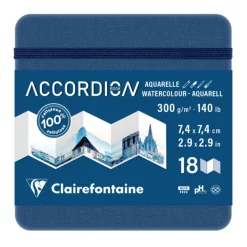 Clairefontaine Szkicownik gładki Accordion 7,4 x 7,4 cm - - 300 g 18 ark.