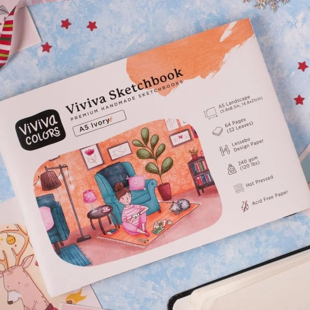 Viviva Colors Szkicownik Ivory - - kremowy, A5, 240 g, 32 ark. > Papier Do Akwareli
