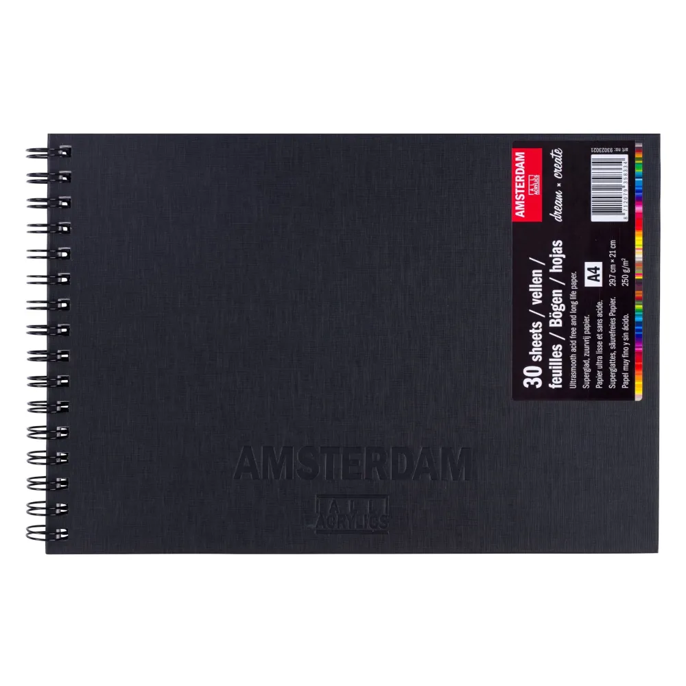 Amsterdam Szkicownik na spirali All Acrylics - - A4, 250 g, 30 ark.