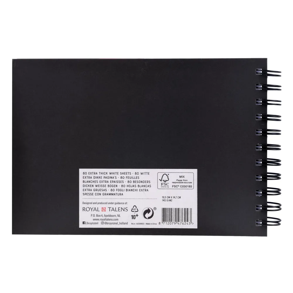 Bruynzeel Szkicownik na spirali - - 19,5 x 14,7 cm, 140 g, 80 ark.